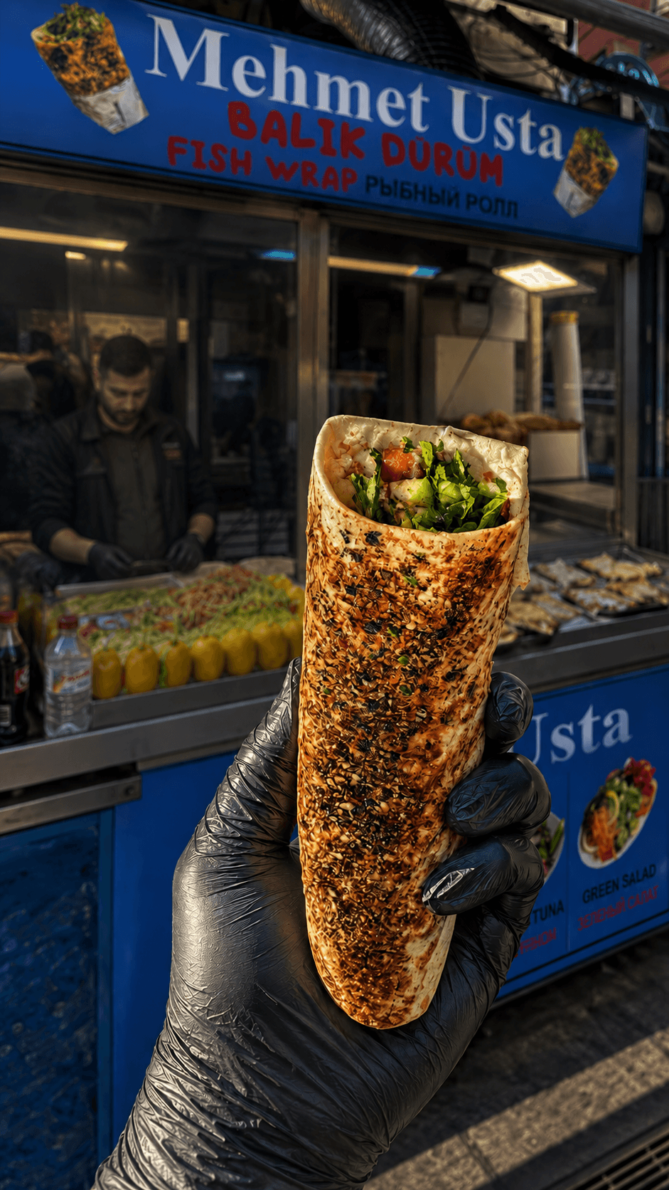 Mehmet Usta signature fish wrap